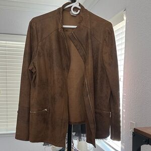 Chico's Rich Brown Leather Jacket